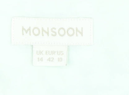 Womens UK Size 14 Monsoon Blue Basic T-Shirt