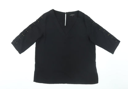 Womens UK Size 12 River Island Black Basic Blouse