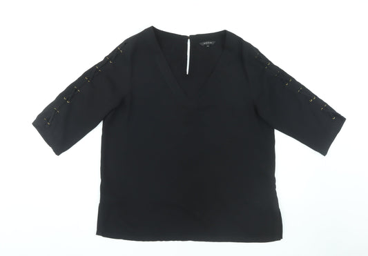 Womens UK Size 12 River Island Black Basic Blouse