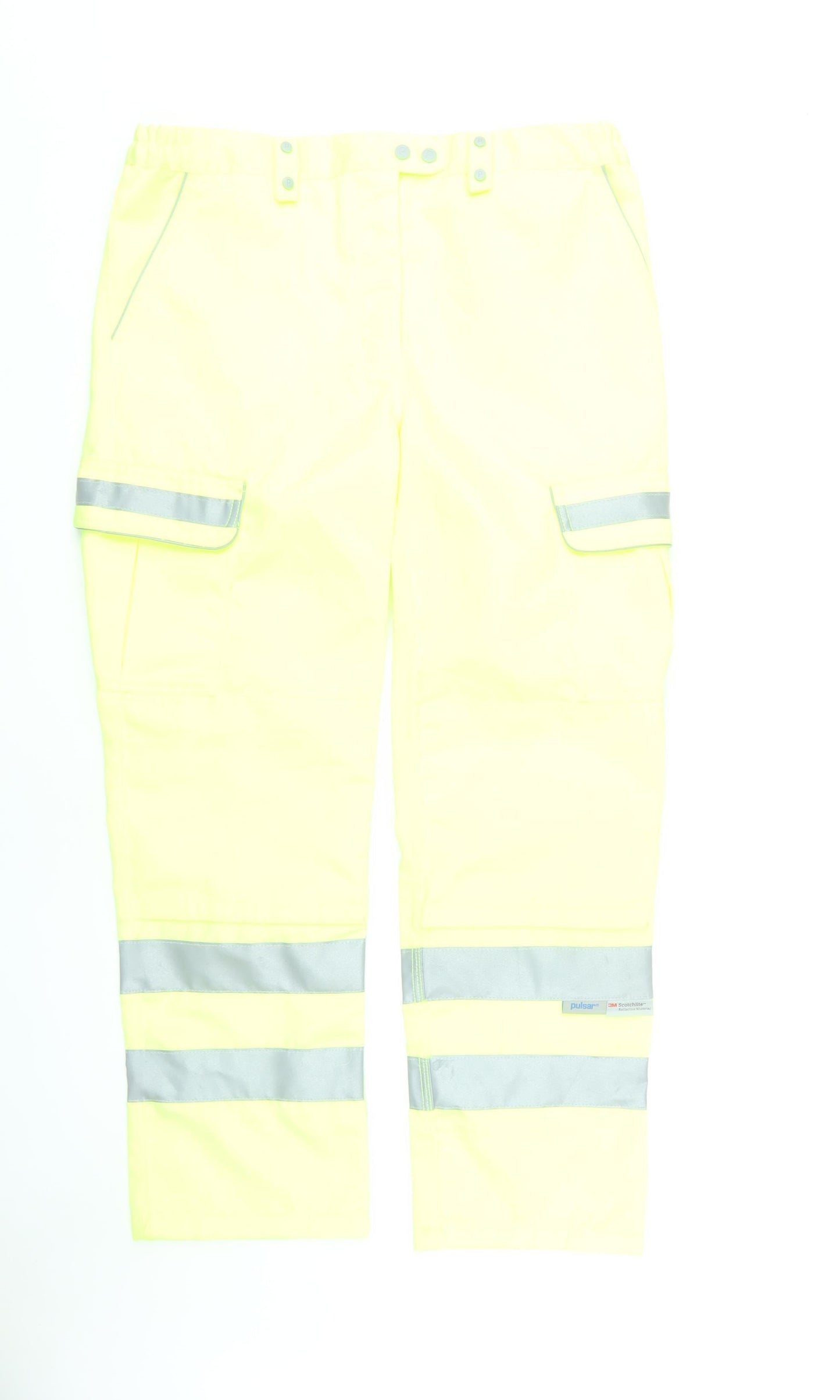 Pulsar Women's Yellow High-Viz Cargo Work Trousers Size 18