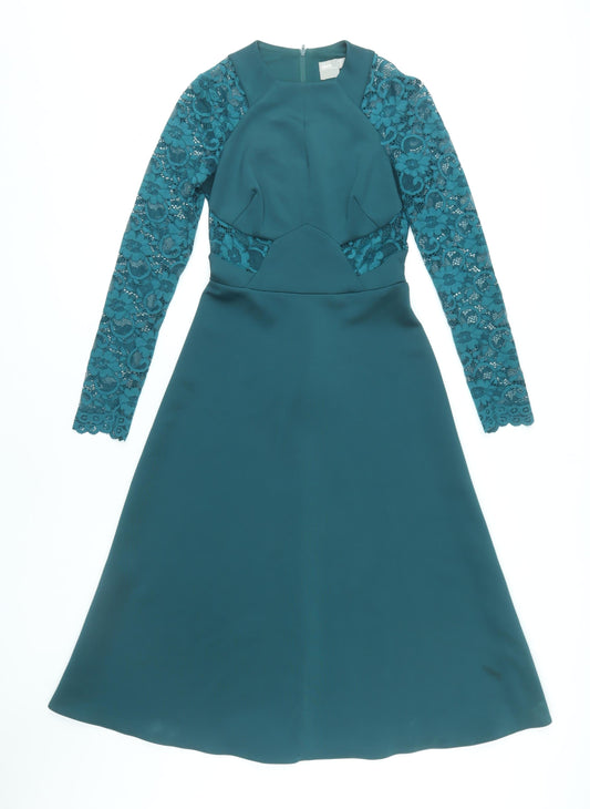 ASOS Women Green A-Line Dress Size 6