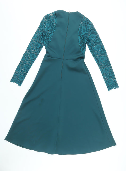 ASOS Women Green A-Line Dress Size 6