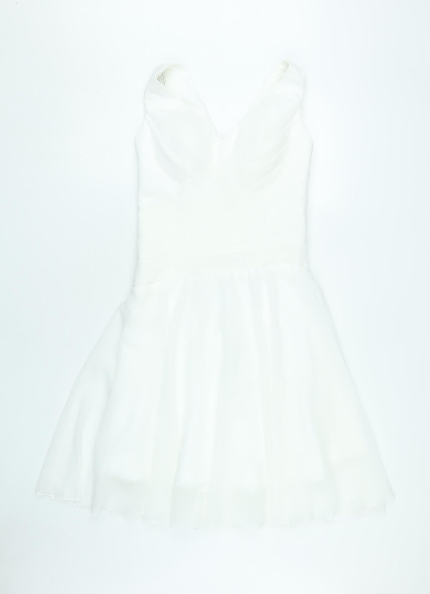 Grace Karin Women's White V-Neck Dress, Size 8