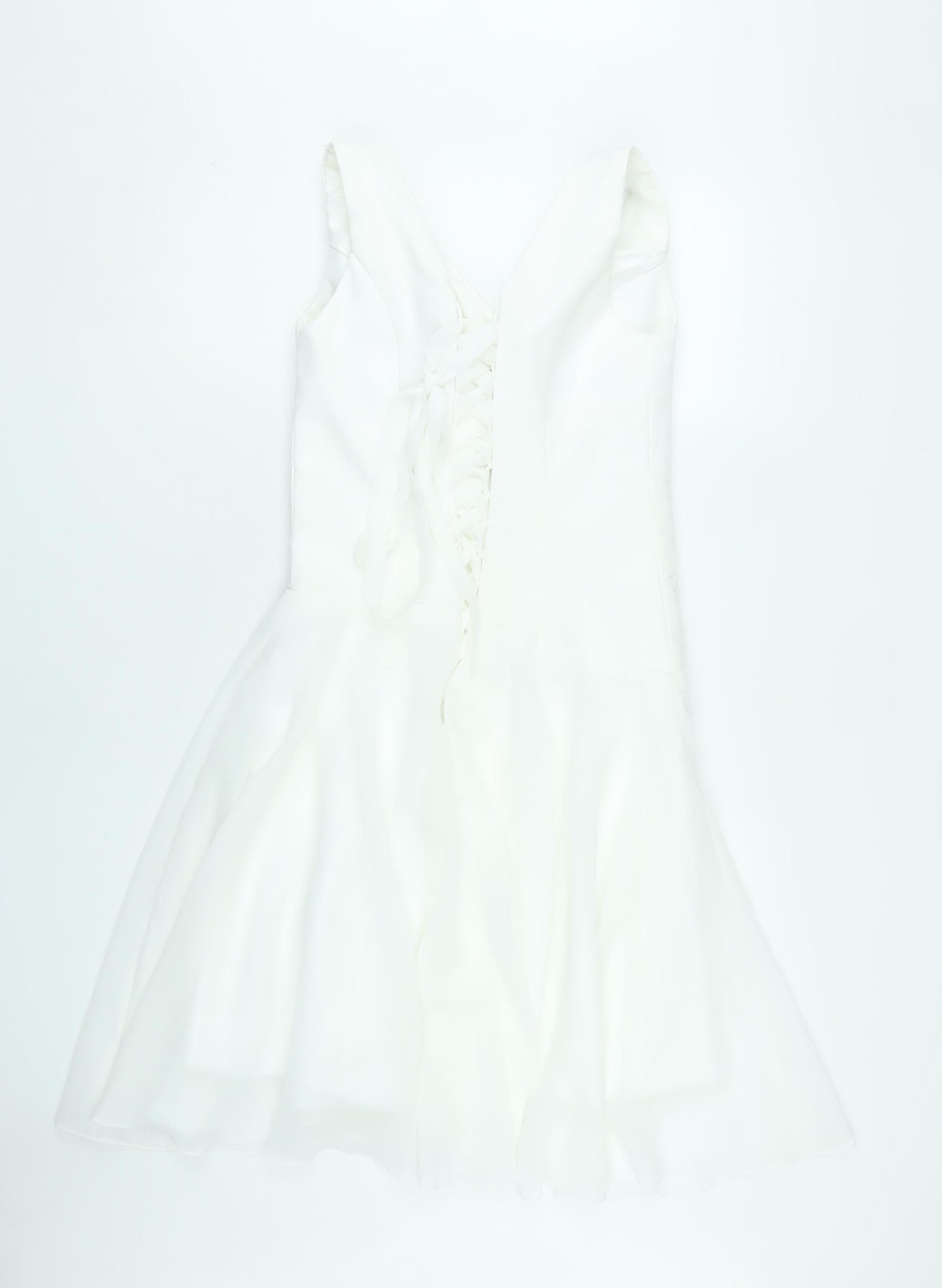 Grace Karin Women's White V-Neck Dress, Size 8