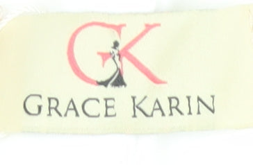 Grace Karin Women's White V-Neck Dress, Size 8