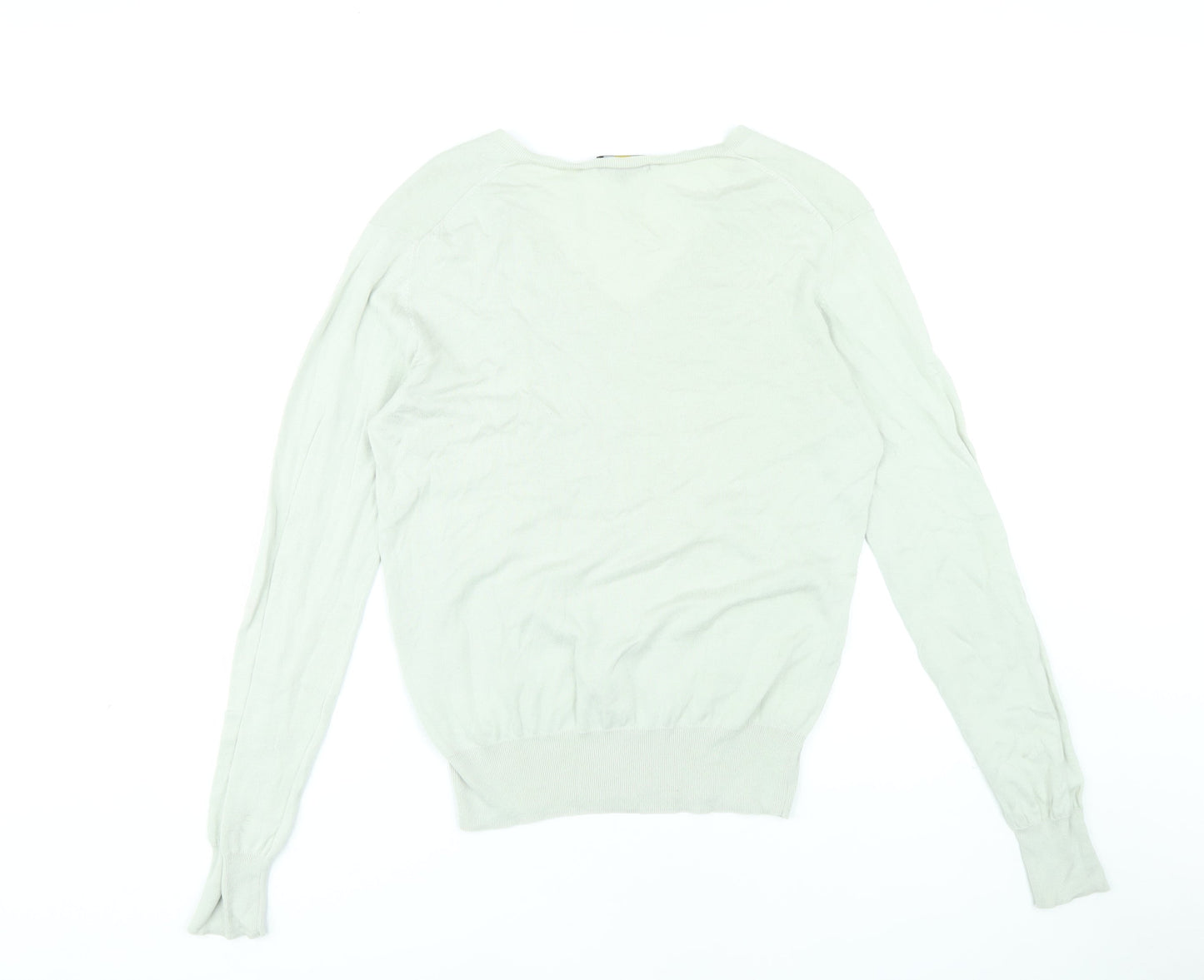 Lyle & Scott Men's White V-Neck Pullover, Size L, Vintage