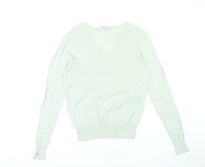 Lyle & Scott Men's White V-Neck Pullover, Size L, Vintage