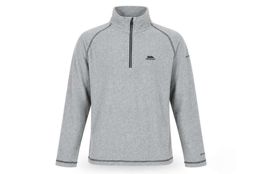 Mens UK Size XS Trespass Grey 1/4 Zip Sweatshirt