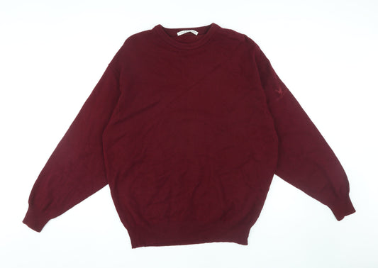 Lyle & Scott Men's Red Wool Pullover Jumper L