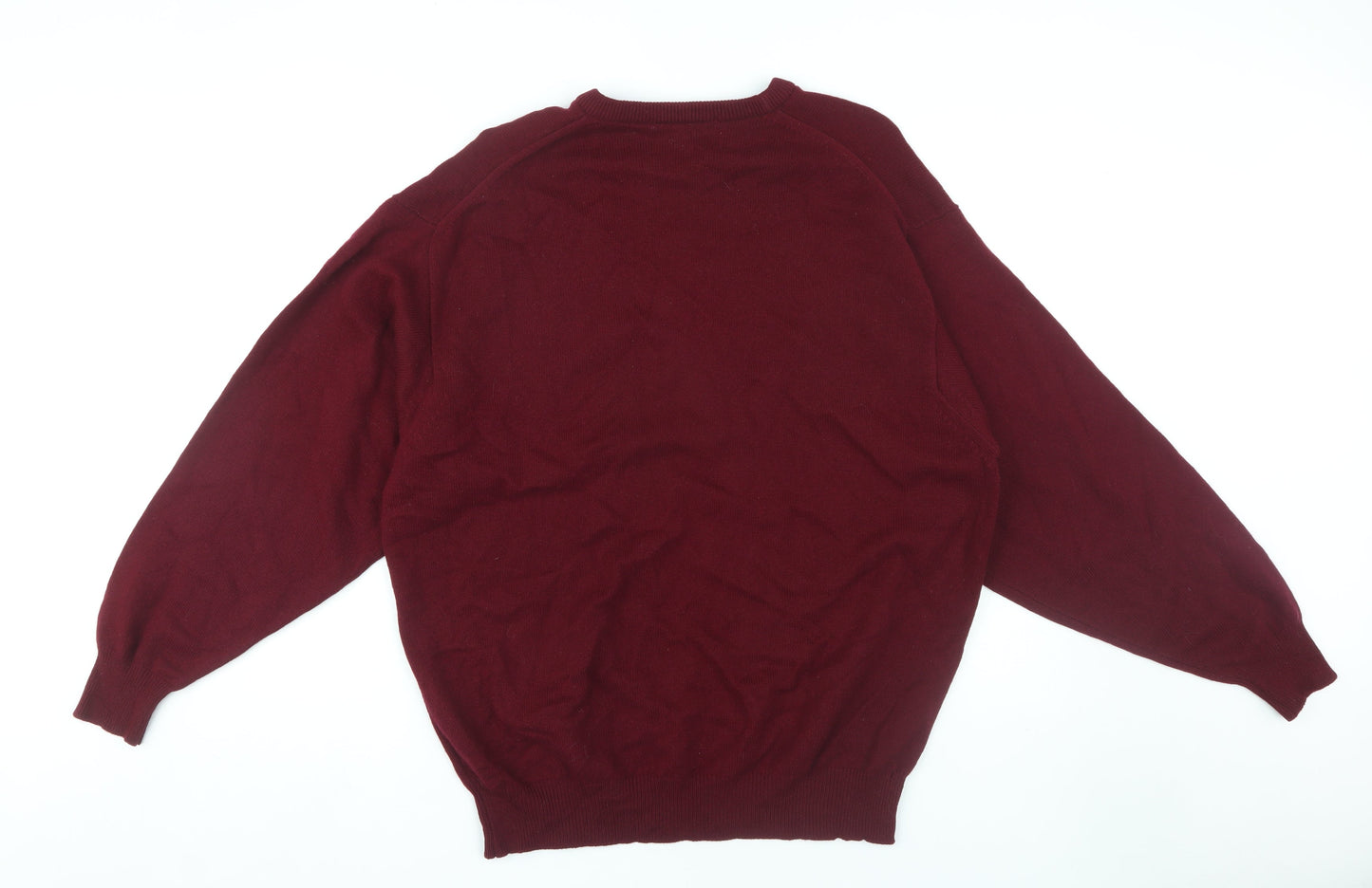 Lyle & Scott Men's Red Wool Pullover Jumper L