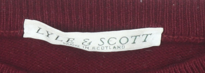 Lyle & Scott Men's Red Wool Pullover Jumper L