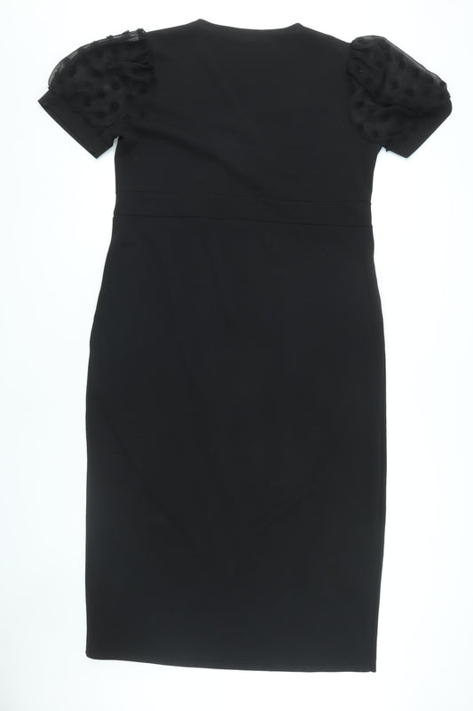 Quiz Women's Black Wrap Dress Size 16