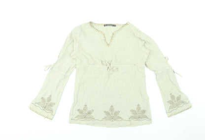 Womens UK Size 10 River Island Beige Basic Blouse