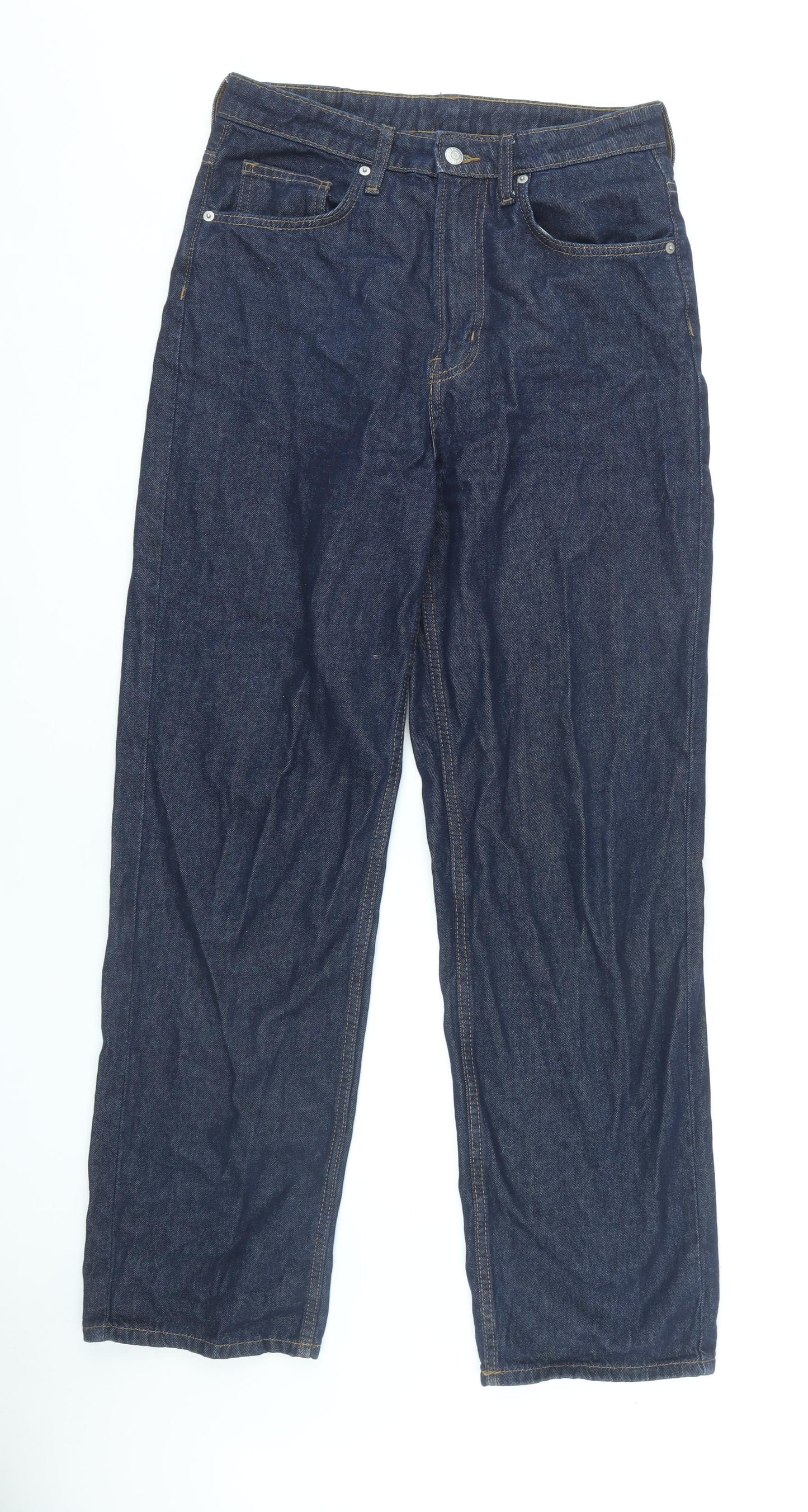 Womens UK Size 12 H&M Classic Fit Straight Blue Jeans