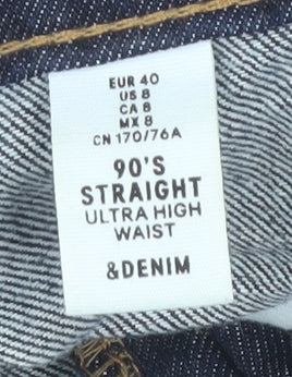 Womens UK Size 12 H&M Classic Fit Straight Blue Jeans
