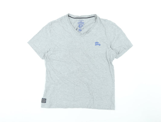 Tokyo Laundry Men's Grey V-Neck T-Shirt M