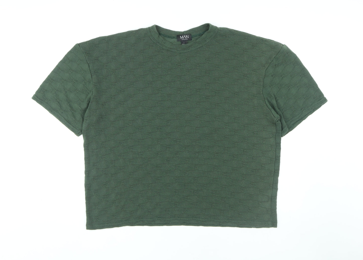 Mens UK Size L boohooMAN Green  T-Shirt