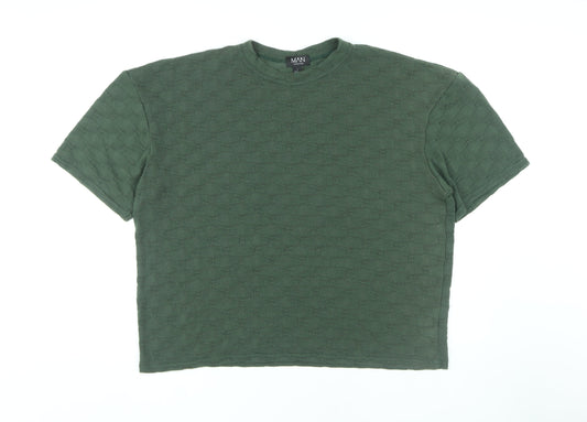 Mens UK Size L boohooMAN Green  T-Shirt