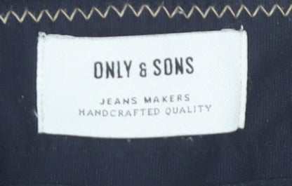 Only & Sons Men's Blue Trousers, Size 36, Polyester Blend