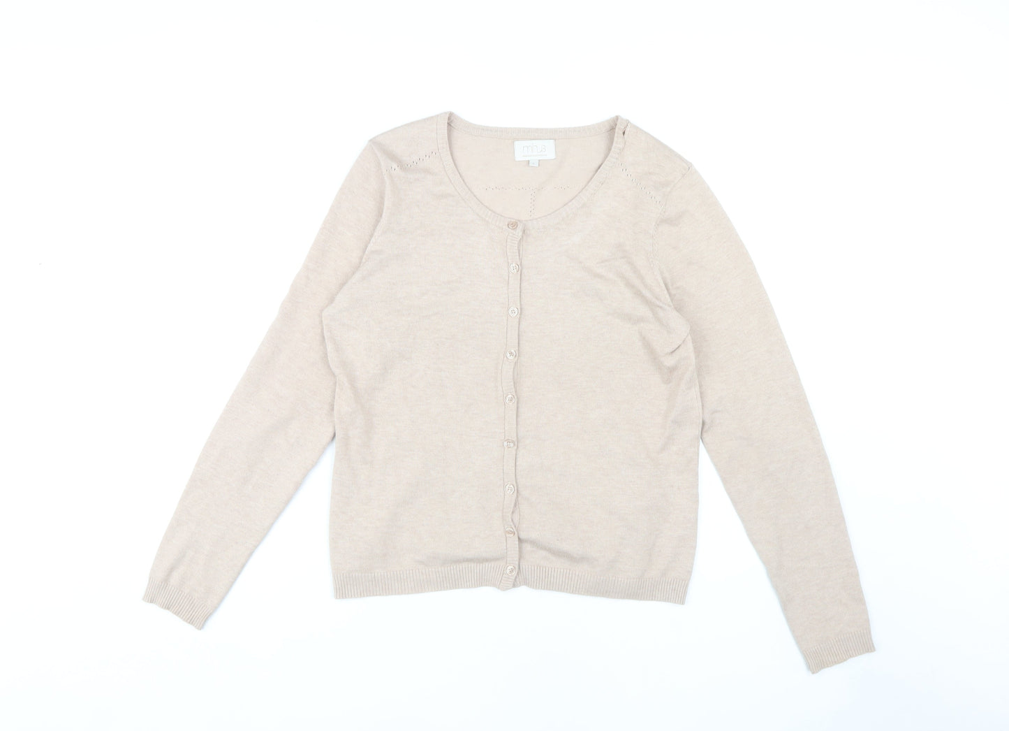 Womens UK Size L Minus Beige Cardigan Jumper