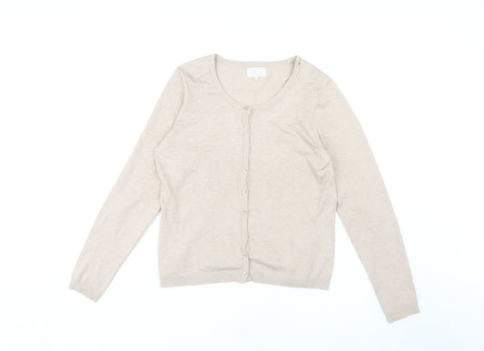 Womens UK Size L Minus Beige Cardigan Jumper