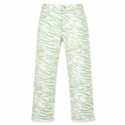 Womens UK Size 6 Bershka  Straight Green Jeans