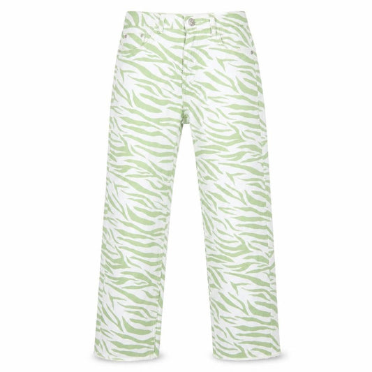 Womens UK Size 6 Bershka  Straight Green Jeans