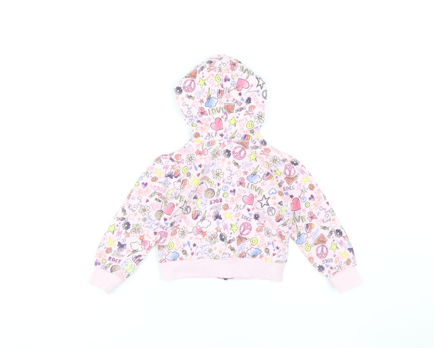Converse Girls Pink Graphic Print Full Zip Hoodie 2 Years