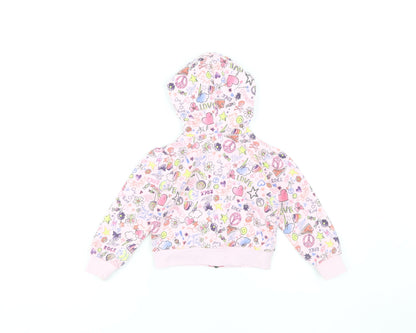 Converse Girls Pink Graphic Print Full Zip Hoodie 2 Years