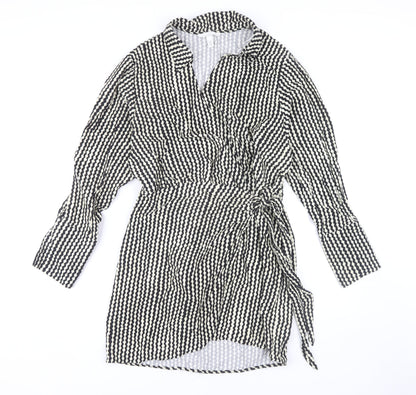 H&M Women's Black White Shirt Dress M