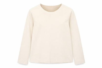 Zara Women's Beige Long Sleeve Basic Top M