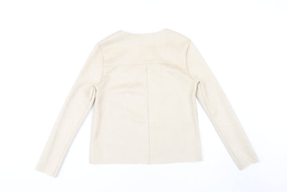 Zara Women's Beige Long Sleeve Basic Top M