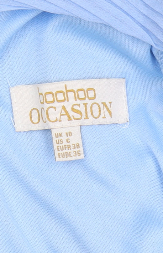 Boohoo Women’s Blue V-Neck Jumpsuit, Size 10, Formal Occasion