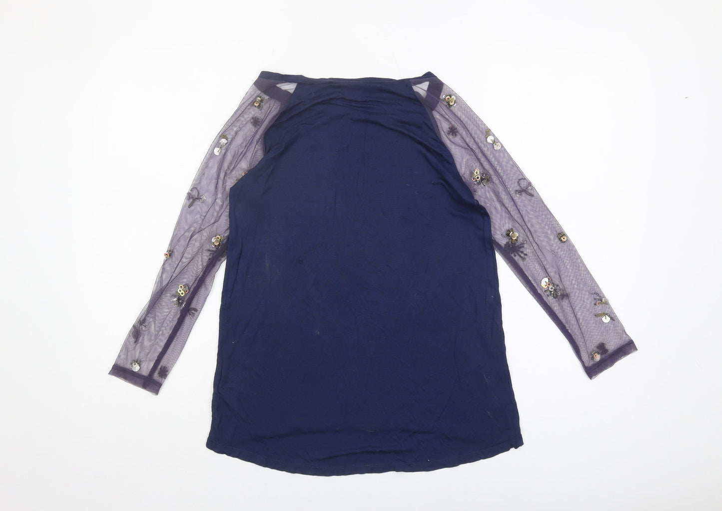 1971 Women’s Blue Sequin Raglan Top XS