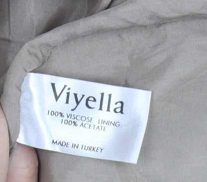 Womens UK Size 12 Viyella Regular Fit Casual Beige Trousers