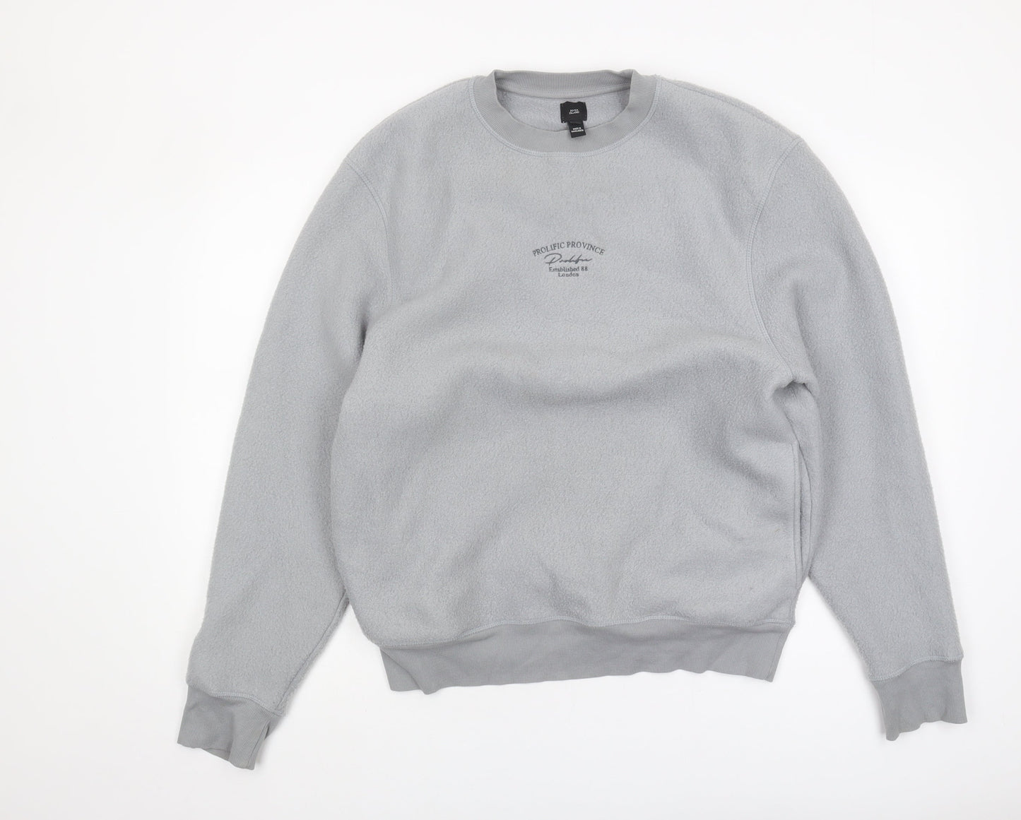 Mens UK Size S River Island Grey Pullover Sweatshirt