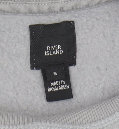 Mens UK Size S River Island Grey Pullover Sweatshirt