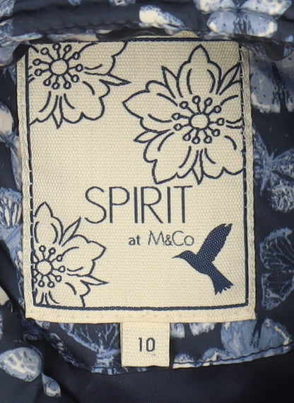 Womens UK Size 10 M&Co Blue Basic Jacket