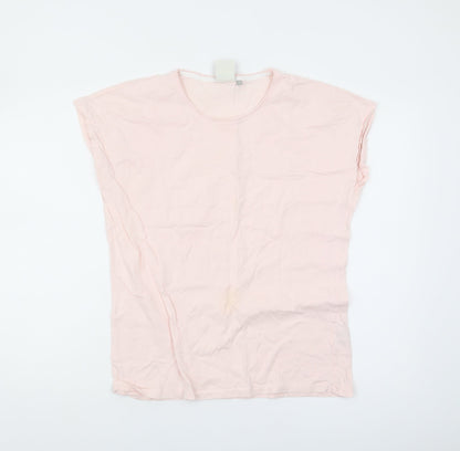 Womens UK Size 12 Weird Fish Pink Basic T-Shirt
