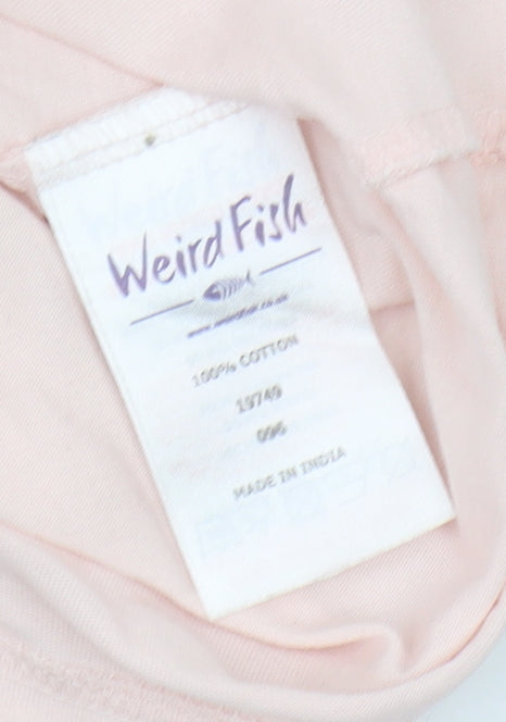 Womens UK Size 12 Weird Fish Pink Basic T-Shirt