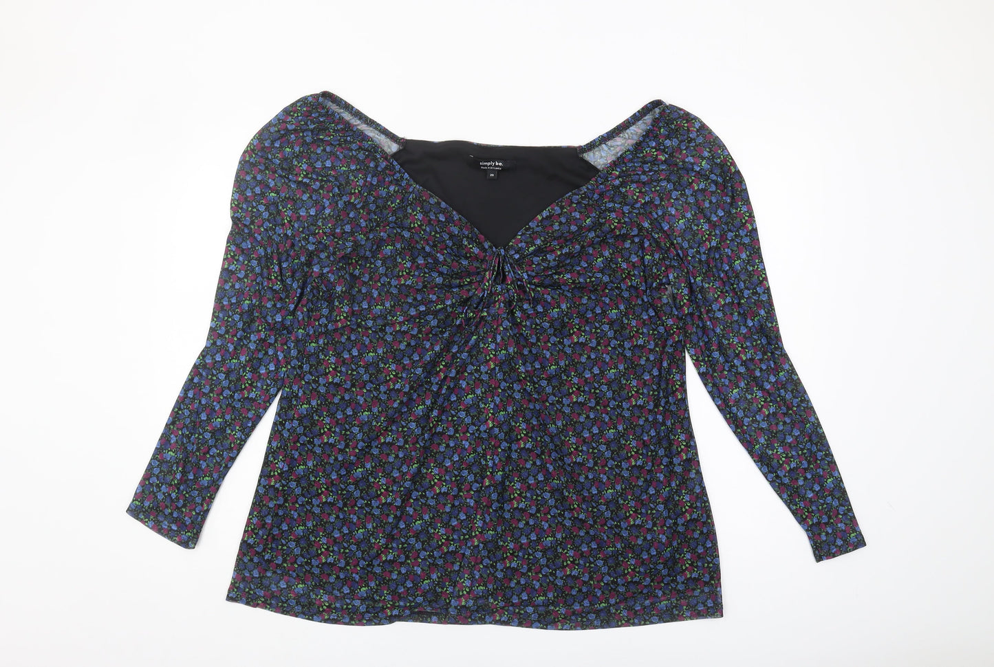 Womens UK Size 20 Simply Be Multicoloured Basic Blouse