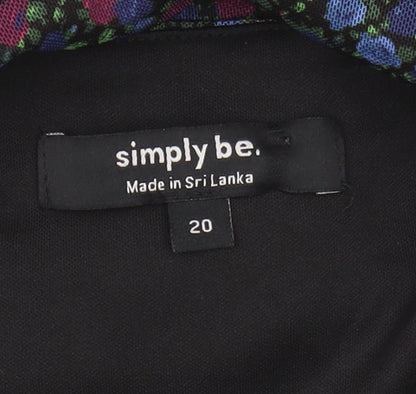 Womens UK Size 20 Simply Be Multicoloured Basic Blouse