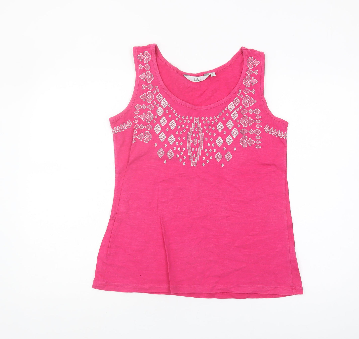 Womens UK Size S Isle Pink Basic Tank