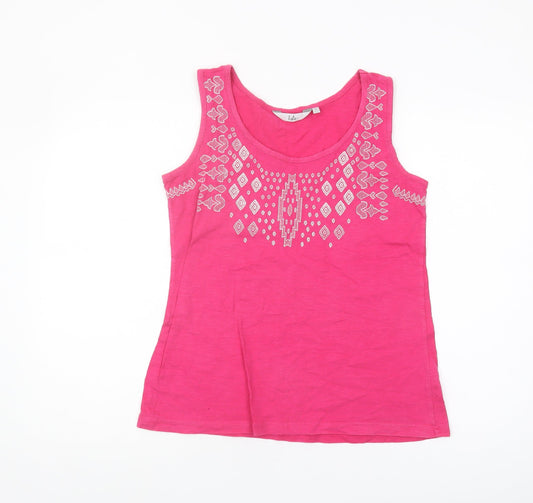 Womens UK Size S Isle Pink Basic Tank
