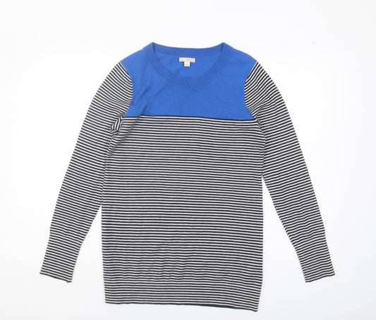 GAP Women's Blue Striped Jumper, Size S, Pullover