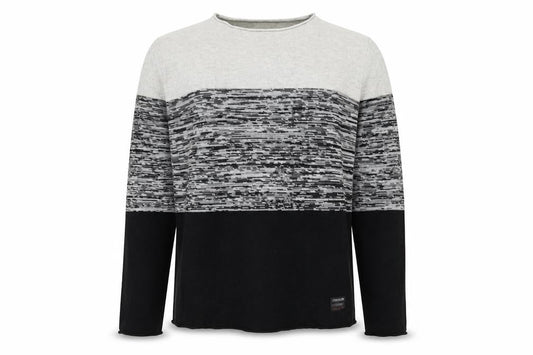 PRODUKT Men's Black Striped Cotton Pullover, S, Casual Wear