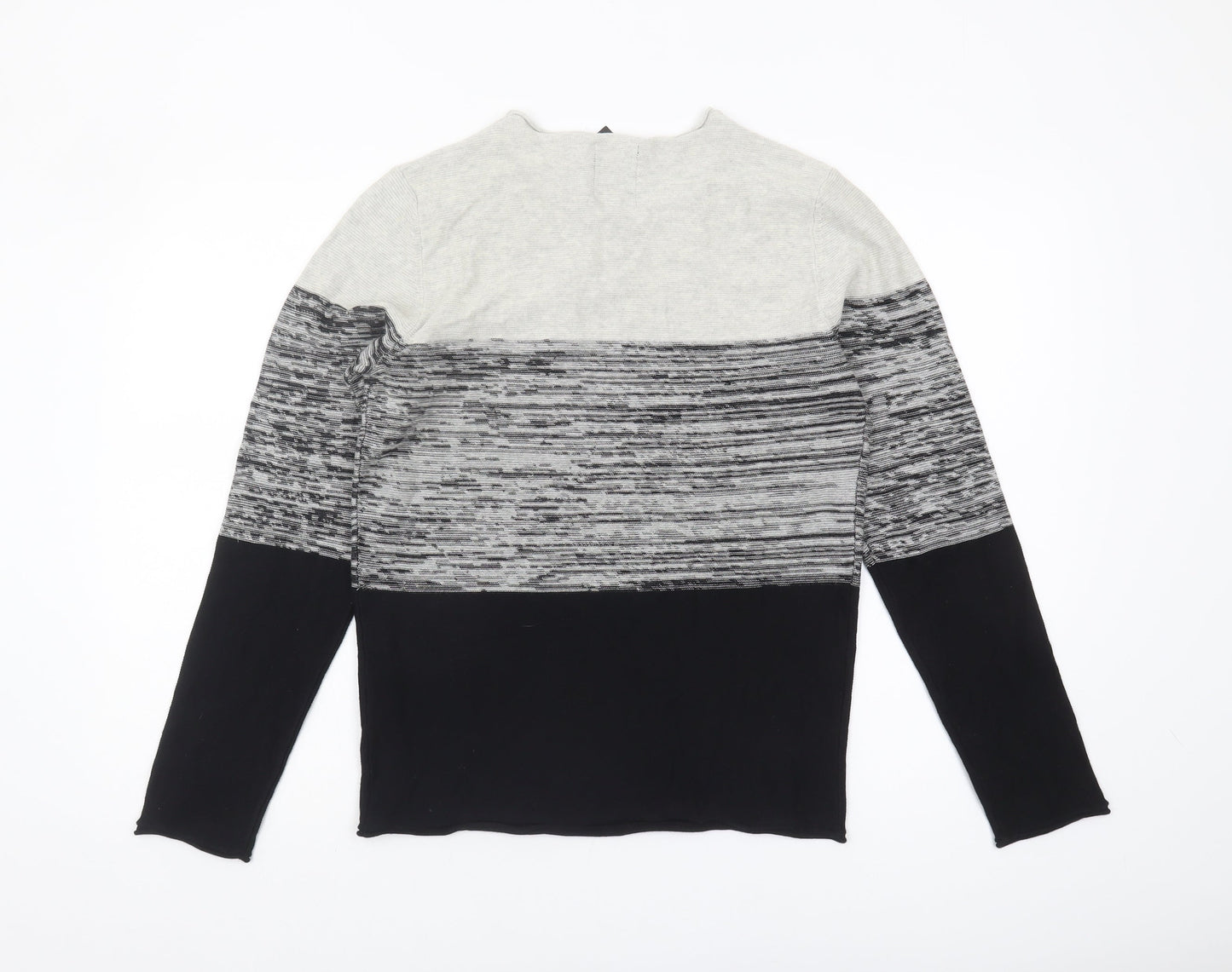 PRODUKT Men's Black Striped Cotton Pullover, S, Casual Wear