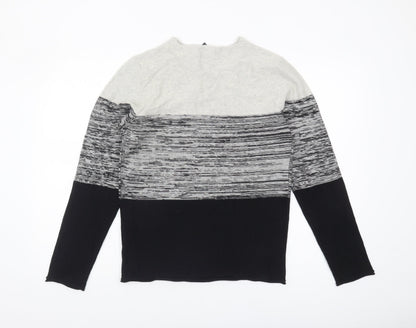 PRODUKT Men's Black Striped Cotton Pullover, S, Casual Wear