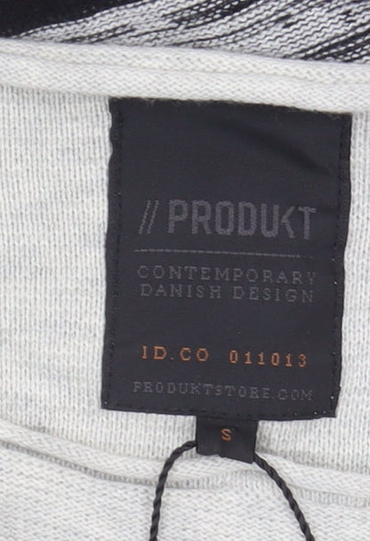 PRODUKT Men's Black Striped Cotton Pullover, S, Casual Wear