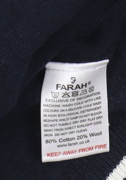 Farah Men's Blue Pullover Jumper Large